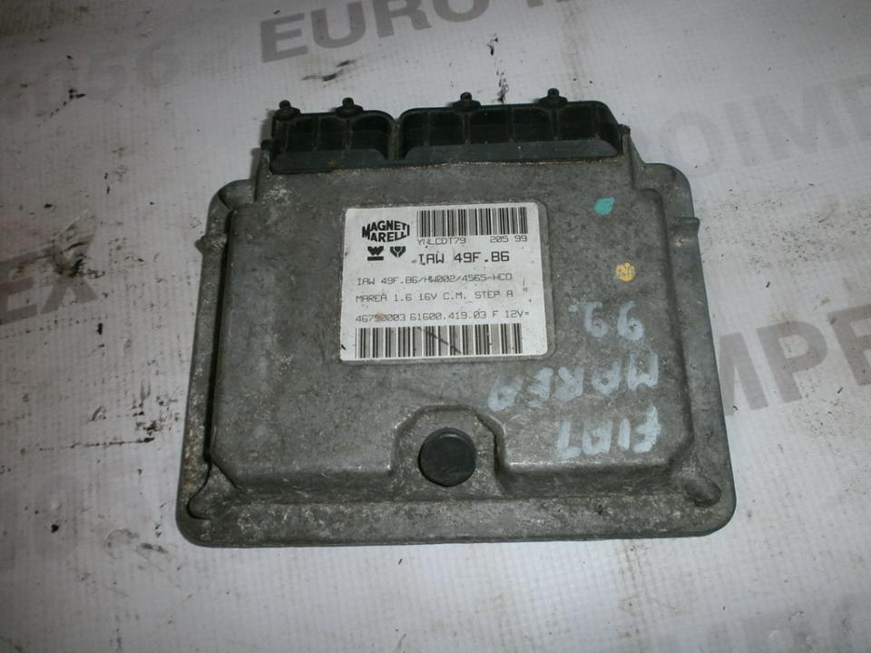 ECU Engine Computer (Engine Control Unit) IAW49FB6 46750003  Fiat MAREA 1999 1.9