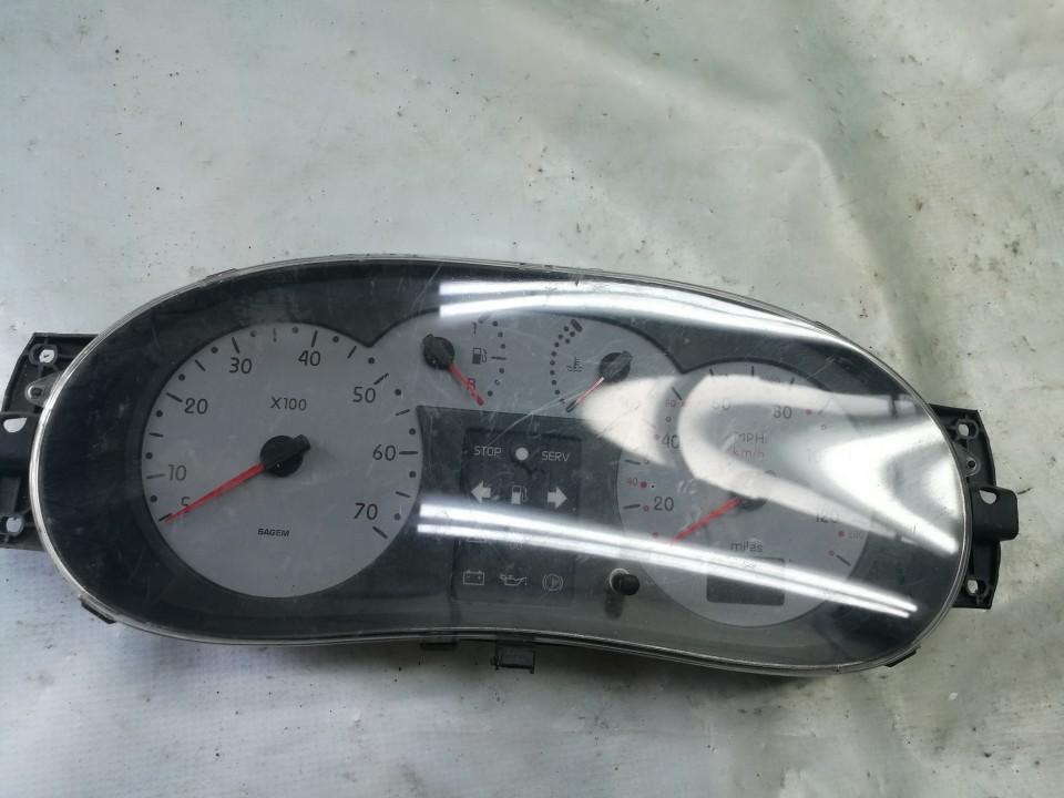 Speedometers - Cockpit - Speedo Clocks Instrument 8200251366 216736538, 21671765 Renault KANGOO 2001 1.9