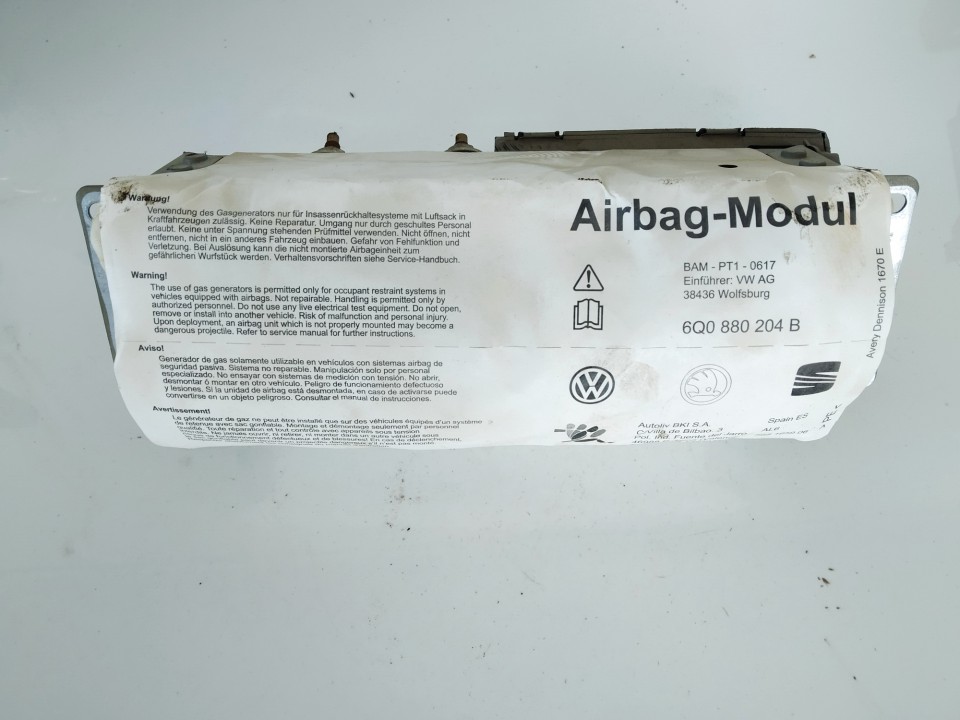 Passenger Dash Airbag 6q0880204b used Volkswagen POLO 2001 1.4